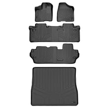 Load image into Gallery viewer, SMARTLINER Custom Floor Mats 3 Rows and Cargo Liner Behind 2nd Row Set Black Compatible With 2011-2012 Toyota Sienna 8 Passenger Model (SA0083/B0083/C0083/D0083)