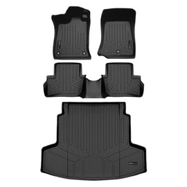 SMARTLINER Custom Fit All Weather Protection Black 2 Row Floor Liners & Cargo Liner behind the 2nd Row Seats Compatible With 2021-2025 Acura TLX Type S (SA0614/B0614/D0614-N1)