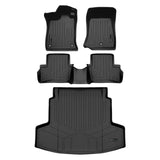 SMARTLINER Custom Fit All Weather Protection Black 2 Row Floor Liners & Cargo Liner behind the 2nd Row Seats Compatible With 2021-2025 Acura TLX Type S (SA0614/B0614/D0614-N1)
