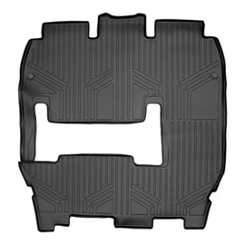 SMARTLINER Floor Mats 2nd / 3rd Row Black Compatible With 17-2019 Pacifica L Model Only With 2nd Row Deluxe Bench Seat and 2020 Voyager (SB0359)