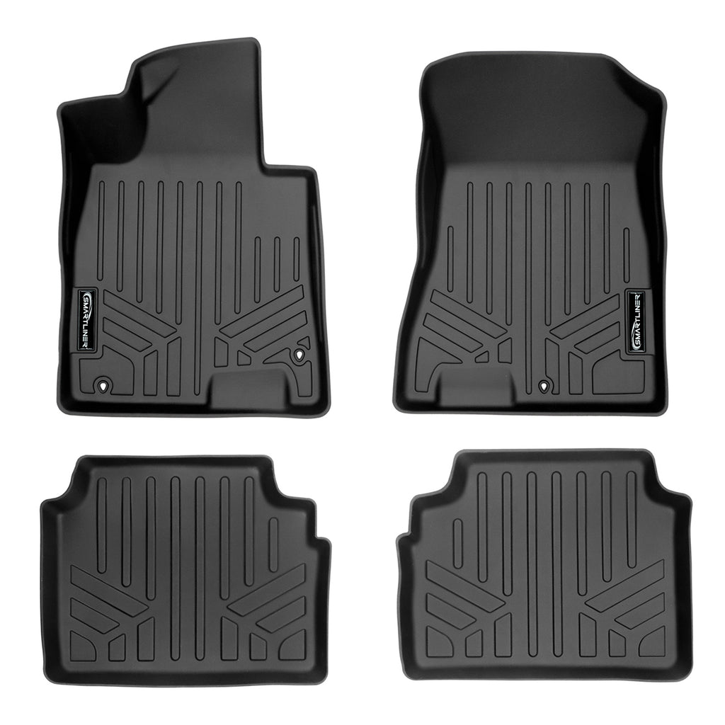 SMARTLINER Custom Fit Floor Mats 2 Row Liner Set Black Compatible With 2021-2023 Kia K5 (SA0491/B0551)