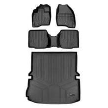 Load image into Gallery viewer, SMARTLINER Floor Mats 2 Rows and Cargo Liner Behind 2nd Row Set Black Compatible With 2011-2014 Ford Explorer with 2nd Row Center Console (SA0082/B0109/D0082)