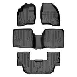 SMARTLINER Custom Fit Floor Mats 3 Row Liner Set Black Compatible With 2015-2016 Ford Explorer without 2nd Row Center Console (SA0161/B0082/C0082)