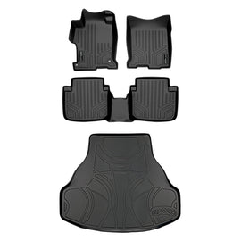 SMARTLINER Custom Fit All Weather Protection Black 2 Row Floor Liners & Cargo Liner behind the 2nd Row Seats Compatible With 2013-2017 Honda Accord (SA0130/B0130/D0130)