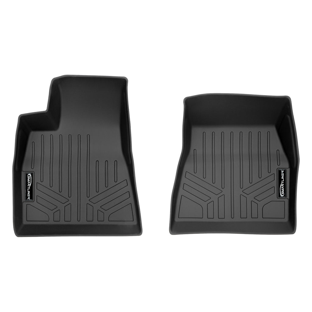 SMARTLINER All Weather Custom Fit Floor Mats 1st Row Liner Set Black Compatible With 2017-2021 Tesla Model 3 (SA0456)
