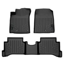 SMARTLINER Custom Floor Mats 2 Row Liner Set Black Compatible With 2017-2022 Hyundai Ioniq Hybrid (SA0572/B0572)