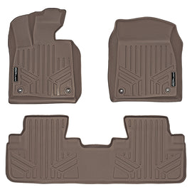 SMARTLINER Custom Fit All Weather Protection Tan 2 Row Floor Liners Compatible With 2012-2018 Ford Focus (SA1222/B1222)