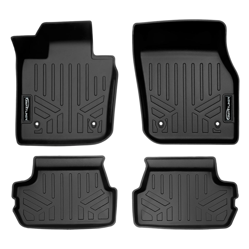 SMARTLINER Custom Fit All Weather 2 Row Black Floor Mat Liner Set Compatible With 2022-2023 Mini Cooper SE (SA0594/B0594)