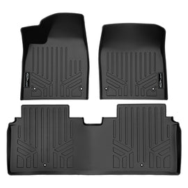 SMARTLINER Custom Fit All Weather 2 Row Black Floor Mat Liner Set Compatible With 2022-2023 Kia EV6 Wind AWD (SA0600/B0600)