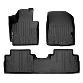SMARTLINER Custom Fit Floor Mats 2 Row Liner Set Black Compatible With 2014-2019 Kia Soul (SA0266/B0266)