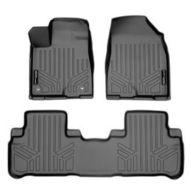 SMARTLINER Custom Fit Floor Mats 2 Row Liner Set Grey Compatible With 2014-2019 Toyota Highlander - All Models (SA2152/B2152)