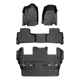 SMARTLINER Custom Fit Floor Mats 3 Row Liner Set Black Compatible With 2015-2020 Chevrolet Tahoe / GMC Yukon (SA0136/B0153/C0153)