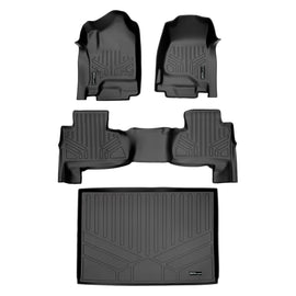 SMARTLINER Floor Mats 2 Rows and Cargo Liner Behind 3rd Row Set Compatible With 2015-2020 Suburban / Yukon XL (SA0136/B0221/E0159)
