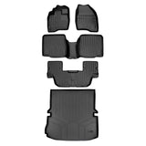 SMARTLINER Floor Mats 3 Rows and Cargo Liner Behind 2nd Row Set Black Compatible With 2015-2016 Explorer without 2nd Row Center Console (SA0161/B0082/C0082/D0082)