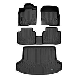 SMARTLINER Custom Fit All Weather Protection Black 2 Row Floor Liners & Cargo Liner behind the 2nd Row Seats Compatible With 2023-2025 Honda HR-V (SA0621/B0621/D0621)