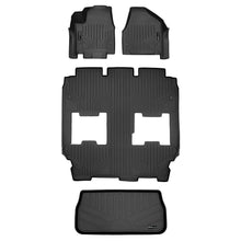 Load image into Gallery viewer, SMARTLINER Floor Mats 3 Rows and Cargo Liner Behind 3rd Row Set Black Compatible With 2017-2024 Chrysler Pacifica Hybrid Model Only (SA0232/B0349/E0232)
