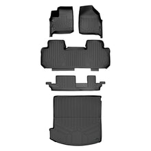 Load image into Gallery viewer, SMARTLINER Floor Mats 3 Rows and Cargo Liner Behind 2nd Row Set Black Compatible With 2018-2022 Buick Enclave with 2nd Row Bench Seat (SA0345/B0343/C0343/D0345)