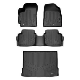 SMARTLINER All Weather Protection Custom Fit Black 2 Row Floor Mats and Cargo Liner Set Compatible With 2024-2025 Hyundai Kona (SA0725/B0725/D0725)
