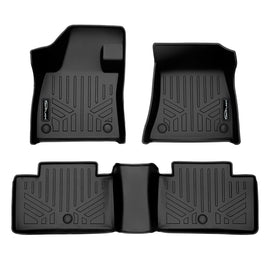 SMARTLINER Custom Fit All Weather Floor Mats 2 Row Liner Set Black Compatible With 2021-2024 Infiniti QX50 (SA0587/B0602)