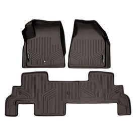 SMARTLINER Custom Fit Floor Mats 2 Row Liner Set Cocoa Compatible With Traverse / Enclave / Acadia / Outlook (SA3043/B3043)