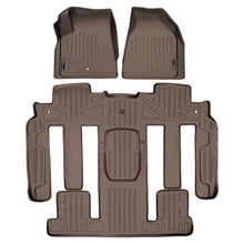 Load image into Gallery viewer, SMARTLINER Custom Fit Floor Mats 3 Row Liner Set Tan Compatible With Traverse / Enclave / Acadia / Outlook with 2nd Row Bucket Seats (SA1043/B1044-P)