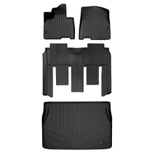 Load image into Gallery viewer, SMARTLINER Custom Fit Black 2 Row &amp; Cargo Liner Behind the 2nd Row Floor Liner Set Compatible With 2022-2024 Kia Carnival (SA0556/B0730/D0556)