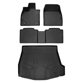 SMARTLINER All Weather Protection Custom Fit Black 2 Row Floor Mats and Cargo Liner Set Compatible With 2023-2024 Subaru Solterra EV (SA0684/B0684/D0684)