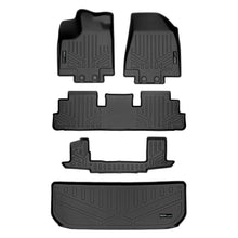 Load image into Gallery viewer, SMARTLINER Custom Fit Floor Mats 3 Rows and Cargo Liner Behind 3rd Row Set Black Compatible With 2022-2023 Infiniti QX60 (SA0567/B0567/C0567/E0579)