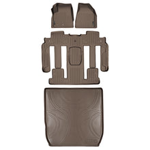 Load image into Gallery viewer, SMARTLINER Custom Floor Mats 3 Rows and Cargo Liner Behind 2nd Row Set Tan Compatible With Traverse / Enclave with 2nd Row Bucket Seats (SA1043/B1044/D1043)