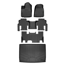 SMARTLINER All Weather Custom Fit Black 3 Row & Cargo Liner Behind the 3rd Row Floor Mat Liner Set Compatible With 2023-2024 Jeep Grand Wagoneer L (SA0573/B0589/C0589/E0708)