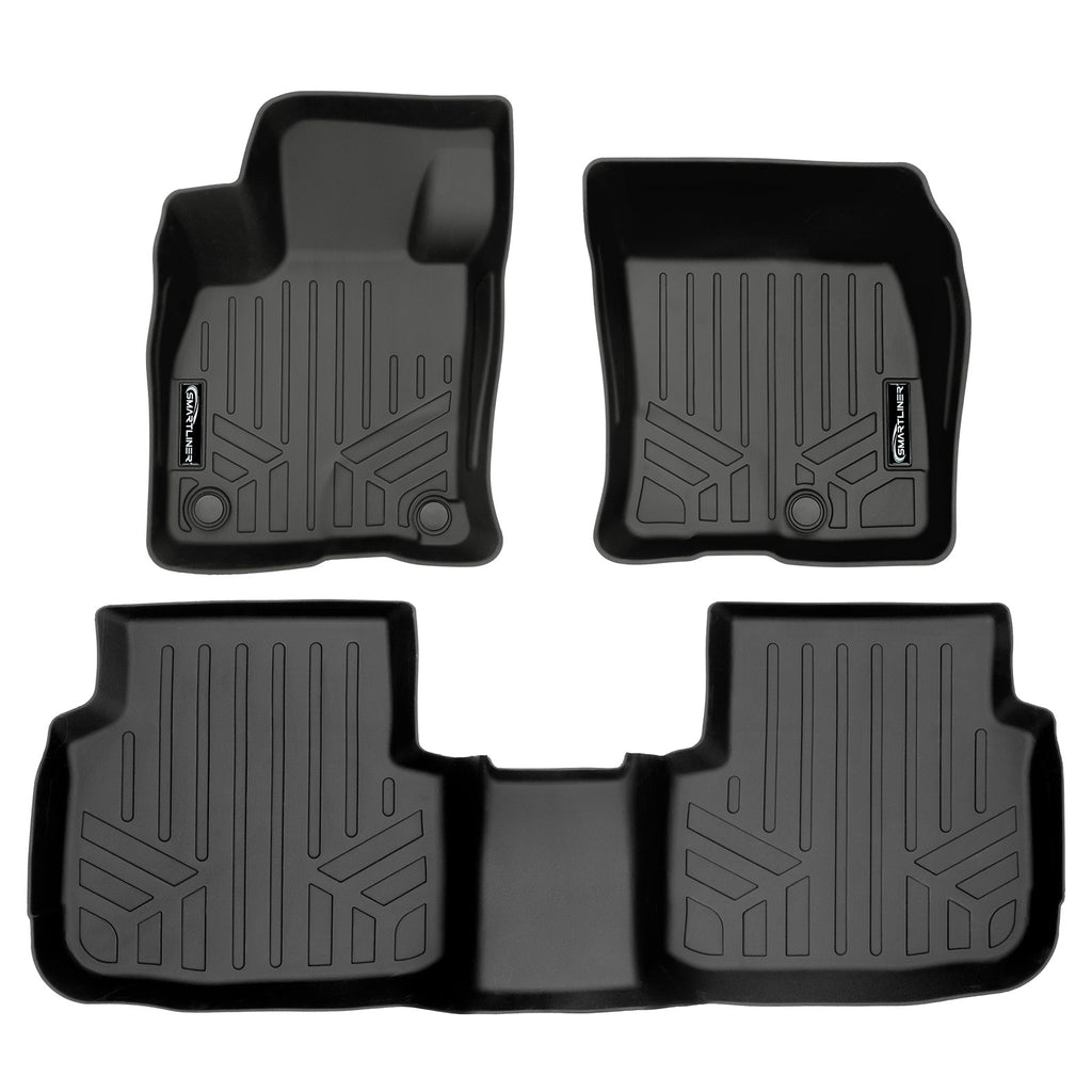 Smartliner All Weather Custom Fit Floor Mats 2 Row Liner Set Black Compatible With 2020-2021 Ford Escape Does NOT Fit Hybrids (SA0477/B0477)
