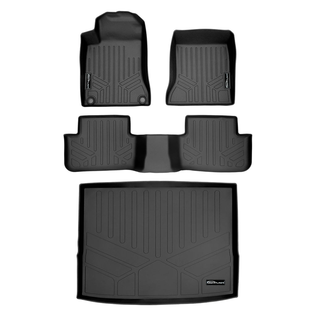 SMARTLINER Custom Fit Floor Mats 2 Rows and Cargo Liner Black Compatible With 2015-2020 Mercedes Benz GLA (SA0255/B0255/D0256)