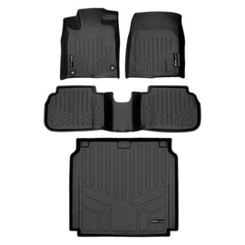 SMARTLINER Custom Fit All Weather Protection Black 2 Row Floor Liners & Cargo Liner behind the 2nd Row Seats Compatible With 2023-2025 Acura Integra (SA0586/B0597/D0681)