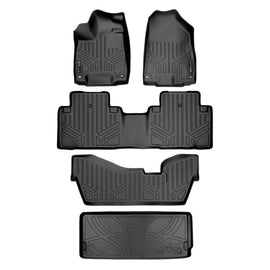 SMARTLINER Custom Fit All Weather Protection Black 3 Row Floor Liners & Cargo Liner behind the 3rd Row Seats Compatible With 2014-2020 Acura MDX (SA0158/B0158/C0158/E0158)