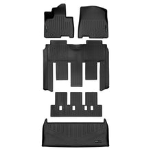 Load image into Gallery viewer, SMARTLINER Custom Fit Black 3 Row &amp; Cargo Liner Behind the 3rd Row Floor Liner Set Compatible With 2022-2025 Kia Carnival (SA0556/B0730/C0730/E0556)