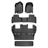SMARTLINER Custom Fit Floor Mats 3 Rows and Cargo Liner Behind 3rd Row Set Black Compatible With 2015-2020 Chevy Tahoe / GMC Yukon (SA0136/B0153/C0153/E0153)