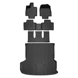 SMARTLINER Custom Fit All Weather Protection 3 Rows and Cargo Liner Behind 2nd Row Set Compatible With 2024 Toyota Grand Highlander ** (SA0719/B0719/C0719/D0719)