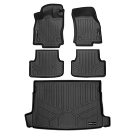 SMARTLINER All Weather Protection Custom Fit Black 2 Row Floor Mats and Cargo Liner Set Compatible With 2022-2024 Volkswagen Golf R/ Golf GTI (SA0741/B0741/D0741)