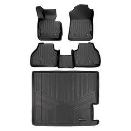 SMARTLINER Custom Fit Floor Mats 2 Rows and Cargo Liner Set Black Compatible With 2011-2017 BMW X3 (SA0262/B0262/D0262)