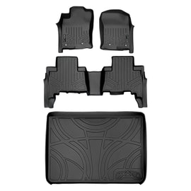 SMARTLINER Custom Fit Floor Mats and Cargo Liner Set Black Compatible With 2013-2022 Toyota 4Runner 5 Passenger with Sliding Rear Tray (SA0120/B0120/D0027)