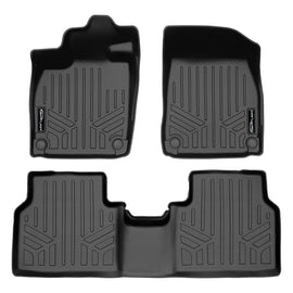 SMARTLINER Custom Fit All Weather 2 Row Black Floor Mat Liner Set Compatible With 2021-2023 Volkswagen ID.4 (SA0619/B0619)
