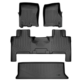 SMARTLINER Floor Mats and Cargo Liner Behind 3rd Row Set Black Compatible With 2011-2017 Expedition / Navigator (SA0183/B0183/E0183)
