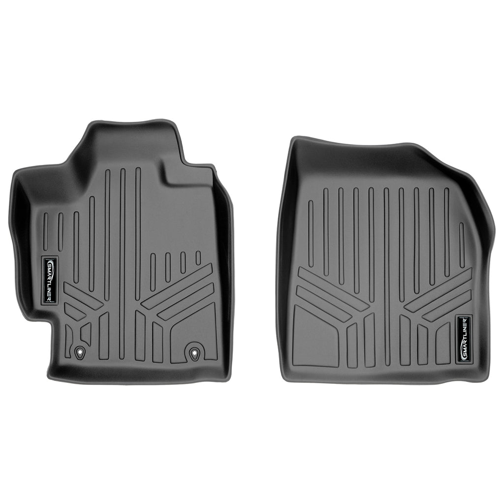 SMARTLINER Custom Fit Floor Mats 1st Row Liner Set Grey Compatible With 2008-2013 Toyota Highlander Non Hybrid (SA2038)