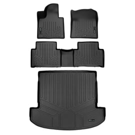 SMARTLINER Custom Fit All Weather Protection 2 Row Floor Mats & Cargo Liner Behind 2nd Row Compatible With 2021-2023 Kia Sorento (SA0547/B0608/D0547)