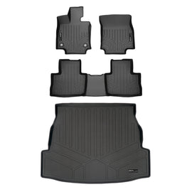 SMARTLINER Custom Fit Floor Mats 2 Rows and Cargo Liner Trunk Set Black Compatible With 2019-2023 Toyota RAV4 - No Hybrid Models (SA0418/B0418/D0418)