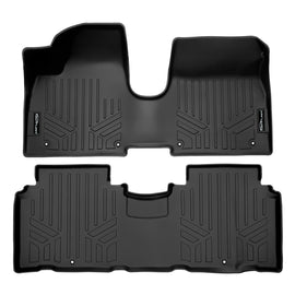 SMARTLINER Custom Fit All Weather Protection Black 2 Row Floor Liners with 1st Row Over The Hump Coverage Compatible With 2022-2025 Hyundai Ioniq 5 (SA0601/B0601)