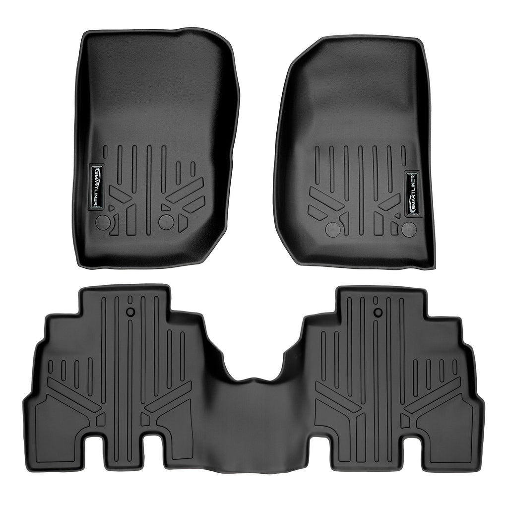 SMARTLINER Custom Fit Floor Mats 1st and 2nd Row Liner Set Compatible With 2014-2018 Jeep Wrangler Unlimited (SA0194/B0194)