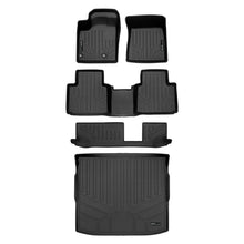 Load image into Gallery viewer, SMARTLINER Custom Fit Floor Mats 3 Rows and Cargo Liner Behind 2nd Row Set Black Compatible With 2022-2023 Mitsubishi Outlander (SA0561/B0561/C0561/D0561)
