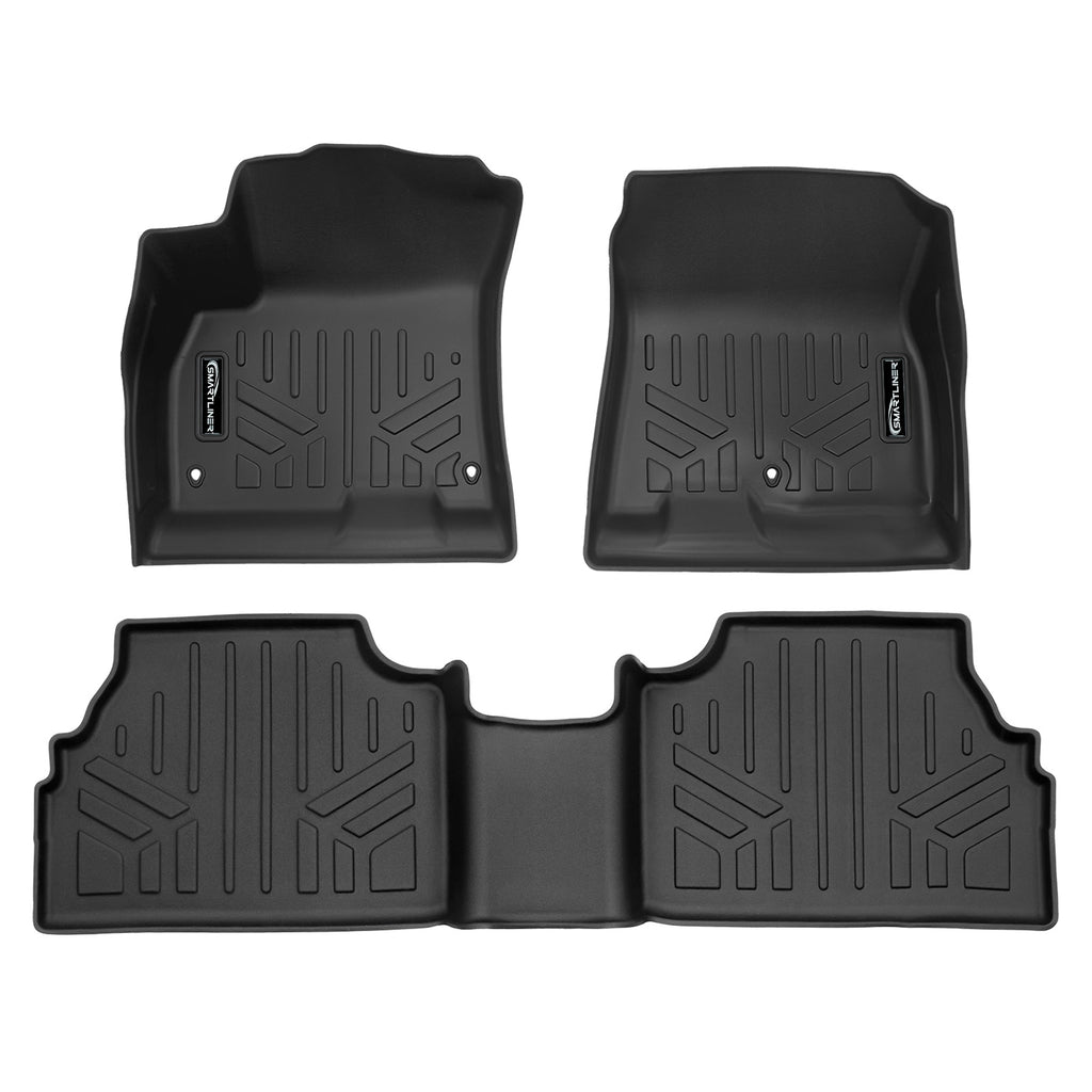 SMARTLINER All Weather Protection Custom Fit Floor Mats 2 Row Liner Set Black Compatible With 2018-2023 Hyundai Kona Electric (SA0689/B0689)