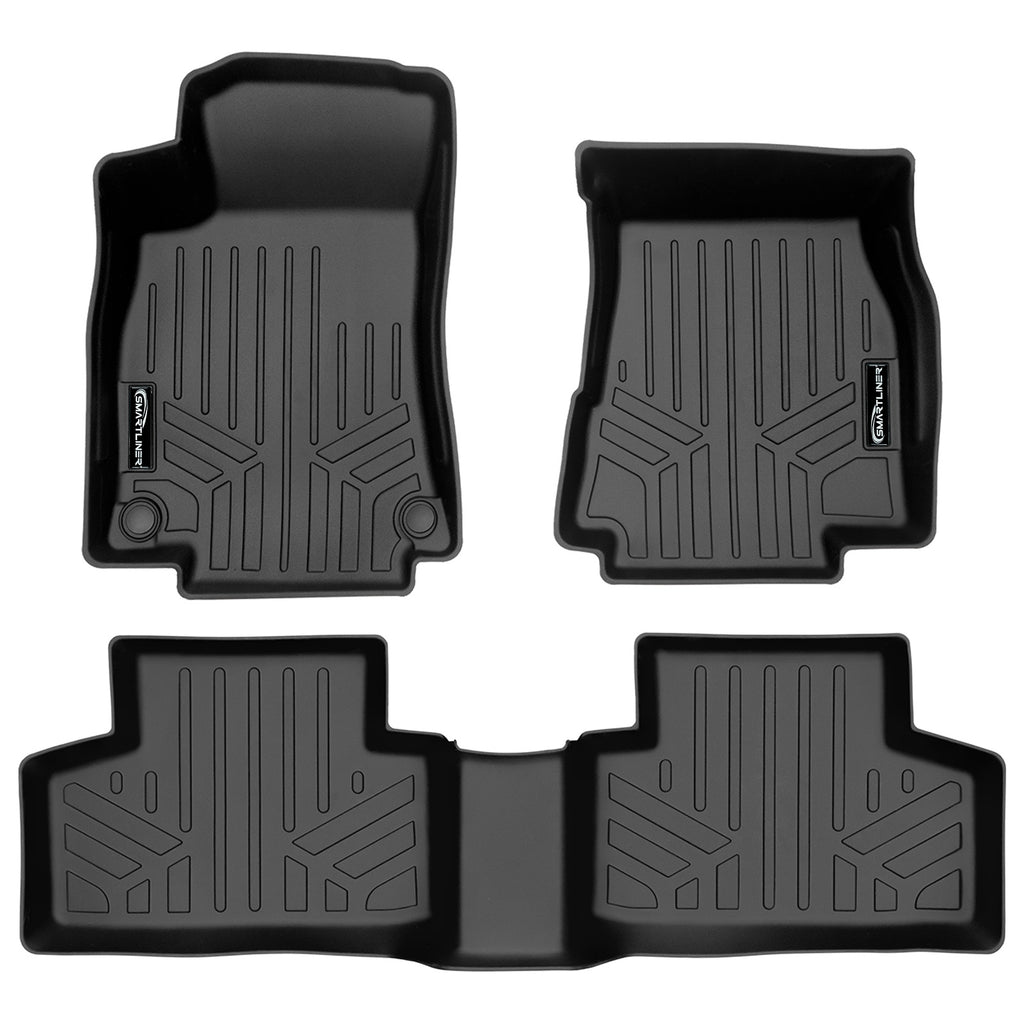 SMARTLINER All Weather Custom Fit Floor Mats 2 Row Liner Set Black Compatible With 2020-2021 Mercedes-Benz GLB Class 5 Passenger Models (SA0499/B0499)